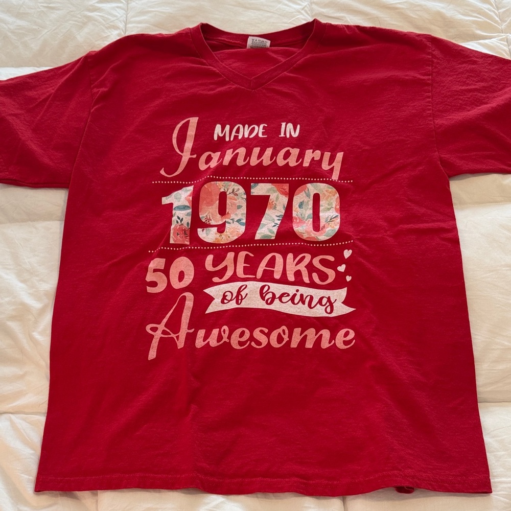Fun January Birth Graphic T-Shirt Large